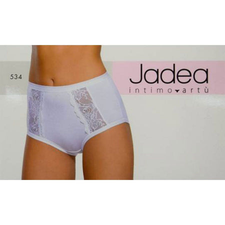 Slip Culotte in Cotone Jadea Mod. 534 in Pizzo Alta Vita Bianco/Nero