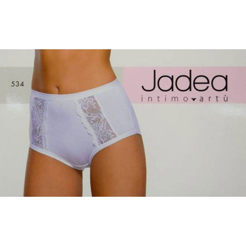 Slip Culotte in Cotone Jadea Mod. 534 in Pizzo Alta Vita Bianco/Nero