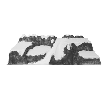 Base per scena villaggio natalizio Paesaggio Olimpico montagna in rilievo innevata 120 cm