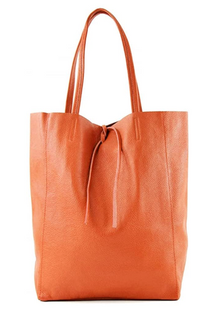 Modarno Shopper Bag a spalla in pelle con doppio manico, Shopper Large con tasca interna in pelle