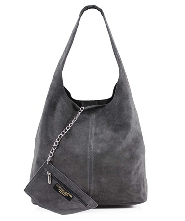 Modarno Borsa a tracolla da donna in pelle scamosciata pochette, borsa a tracolla, shopper, da donna, in vera pelle