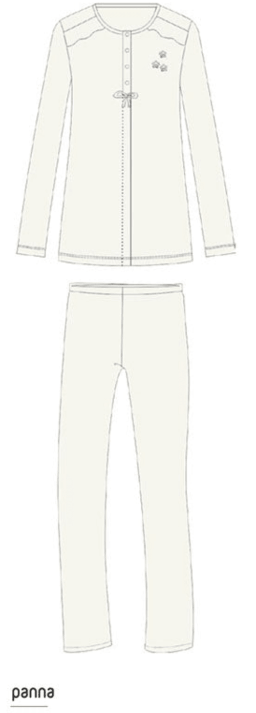 Noidinotte Pigiama da Donna in Cotone Leggero Aperto Avanti Maniche Lunghe FA7321 S27 - Passarelli Biancheria