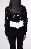 Pull girocollo con macropailettes