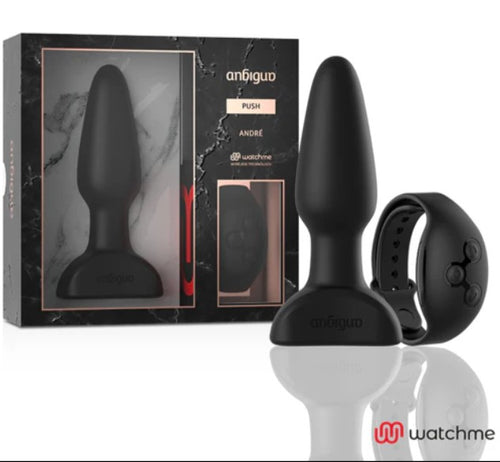 Premium Anal Plug Push Spinta Pulsante Andrè telecomando nero 13,2 cm anale