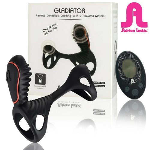GLADIATOR + LRS Anello Fallico Vibrante con Telecomando Wireless Nero cock ring