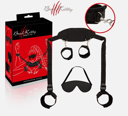 Bondage set Bad Kitty collo polsi piedi Neck / Hand / Ankle Restraint