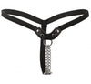 Perizoma Fetish Catena Bondage Play G-String Real Leather nero pelle PU one size