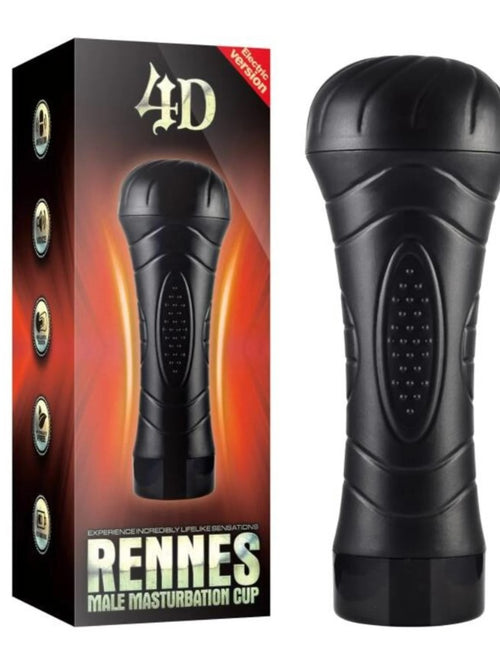 Masturbatore uomo Rennes 4D vagina vibrazioni real touch USB testurizzato stimolante suoni