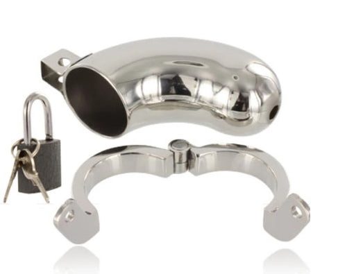 Gabbia pene cintura castità in acciaio pesante Cock Ring Retain Brig BDSM