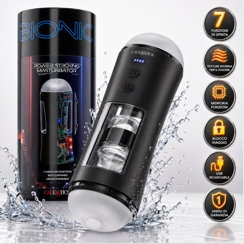 Masturbatore uomo automatico Bionic su giù vibrazioni 7 funzioni stimolatore USB