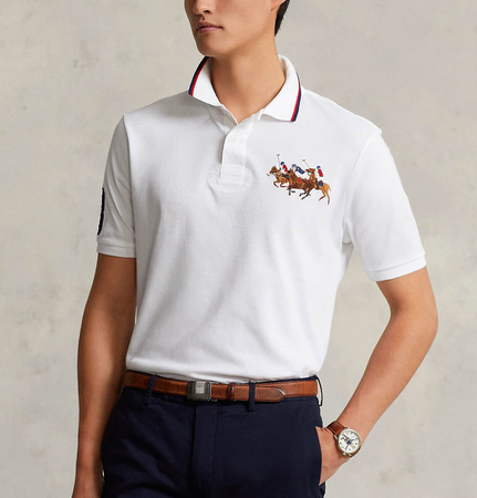 Polo Ralph Lauren Custom Slim Fit Triple-Pony Polo Shirt Uomo