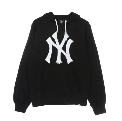 47 BRAND Felpa Leggera Cappuccio Uomo Mlb Imprint Helix Pullover Hoodie Neyyan Jet Black da uomo