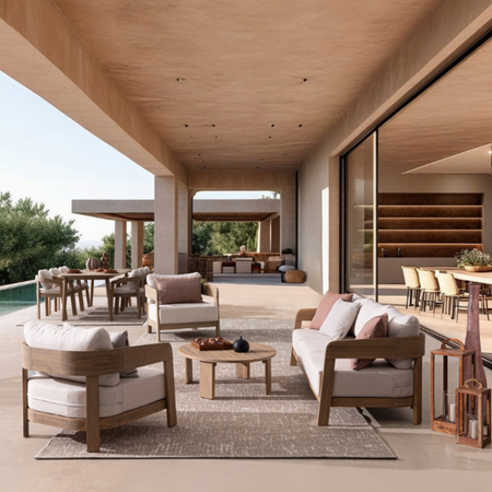 Tavolino "Pablo" in legno di acacia fsc, gambe da assemblare - 100 x 80 x 35 cm