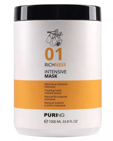 Maschera Nutriente Capelli Secchi Puring 01 Richness Intensive Trattamento Riparatore con Avocado Lino Idratazione Profonda e Capelli Morbidi e Luminosi