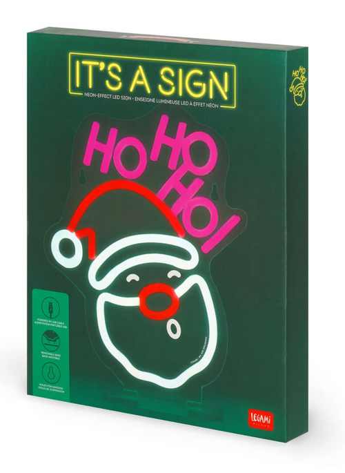 Legami Insegna Luminosa Led a Effetto Neon, Decorazione, For Indoor Use Only, Tema Santa Claus