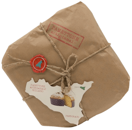 Panettone Artigianale Tesori di Sicilia 1kg Pandorato Panettone Siciliano 100% Lievitazione Naturale, idea regalo Natale