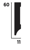 Battiscopa DIRITTO SQUADRATO in POLIMERI FeelingWood-HD 60x11mm - BIANCO (prezzo al metro)