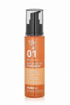 Olio Nutriente Capelli Secchi Puring 01 Richness Intensive – Trattamento Senza Risciacquo con Avocado e Mandorla, Anti Crespo