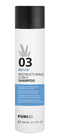 Shampoo Ricci Ristrutturante Puring Rehab 03 – Shampoo Professionale Capelli Ricci e Crespi, con Proteine Seta e Grano, Anti Crespo