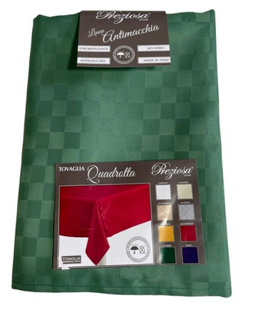 Tovaglia antimacchia quadrotta idrorepellente da 4-6-12-18-24 posti