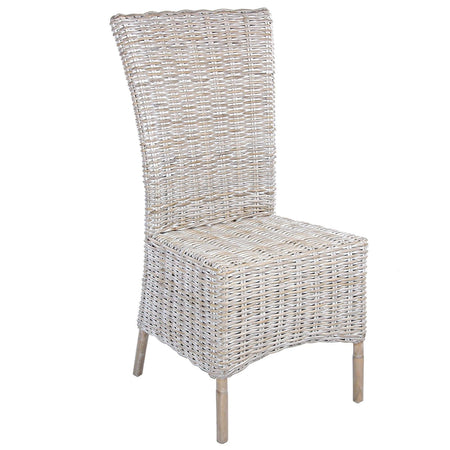 Sedia con cuscino "Isla" in rattan naturale per giardino e veranda h 102 cm