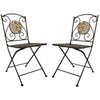 Sedie pieghevoli Flower in acciaio verniciato per giardino e veranda confezione da 2 pezzi