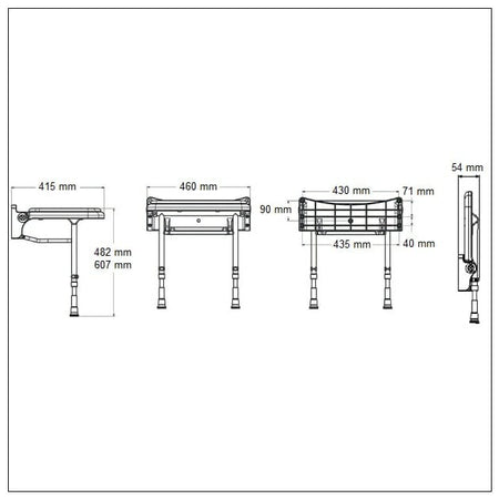 Sedile imbottito standard B 02010P Allmobility