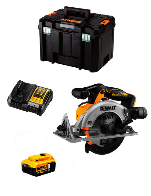 Sega Circolare DeWALT DCS565P1T (1 x 5,0 Ah + DCB1104 + TSTAK VI)