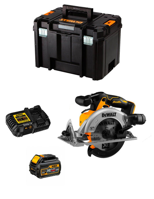 Sega Circolare DeWALT DCS565T1 (1 x 54V/18V 6,0 Ah + DCB116 + TSTAK VI)