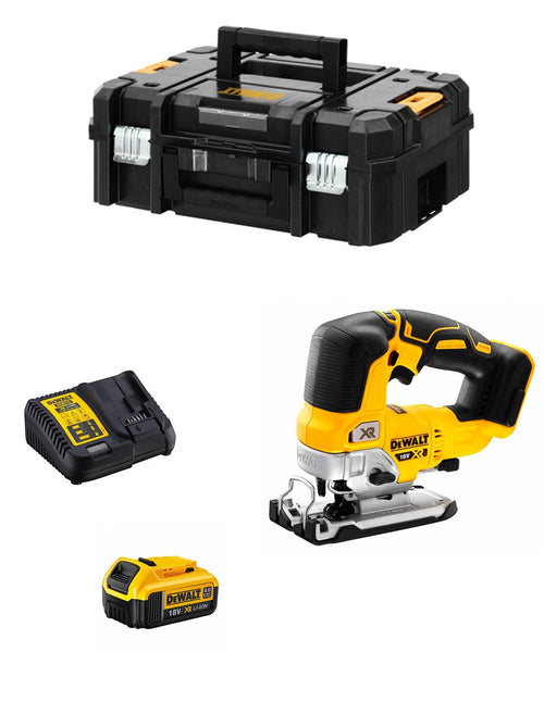 Seghetto Alternativo DeWALT DCS334M1T (1 x 4,0 Ah + DCB115 + TSTAK II)