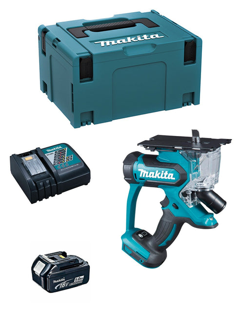 Seghetto per cartongesso MAKITA DSD180RTJ1 (1 x 5,0 Ah + DC18RC + MAKPAC 3)