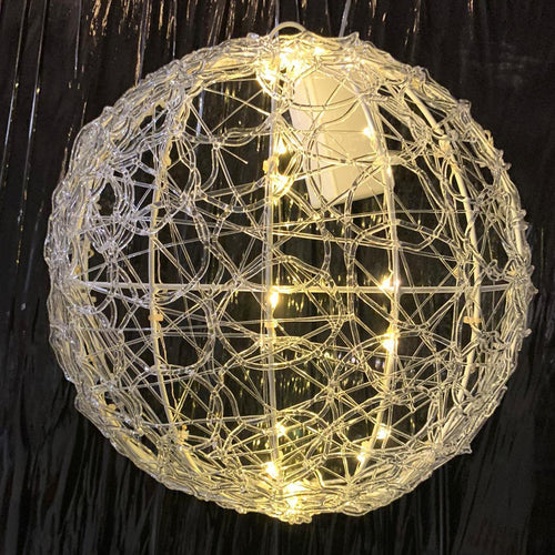 Semisfera luminosa struttura in metallo e micro led decorazione natalizia h 30 cm