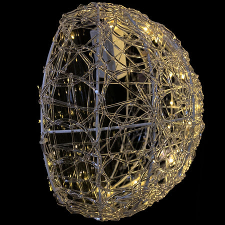 Semisfera luminosa struttura in metallo e micro led decorazione natalizia h 30 cm