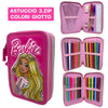ASTUCCIO 3 ZIP SCUOLA BARBIE DISNEY MULTISCOMPARTO COLORI GIOTTO