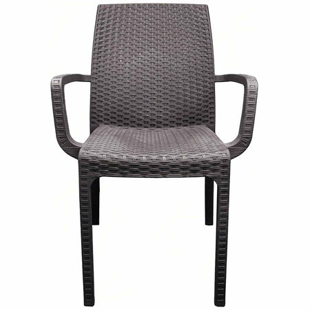 Sedia in Polipropilene  "Phoenix" con braccioli effetto rattan, adatto per bar e strutture