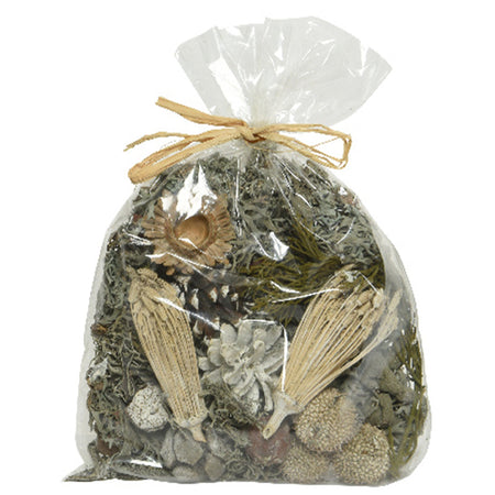 Sacco con fiori secchi decorazione natalizia per presepe da 20 cm