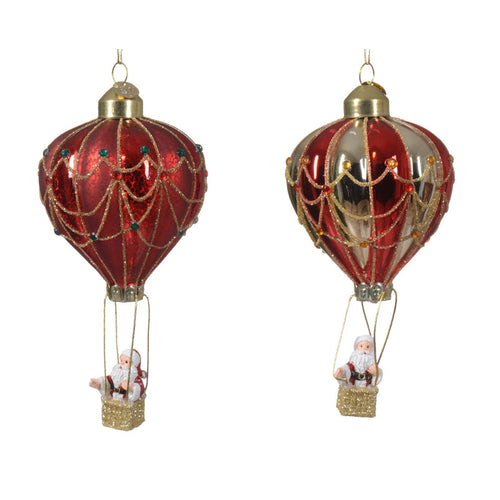 Pendaglio a forma di mongolfiera decorazione per albero di natale h 7,5 cm