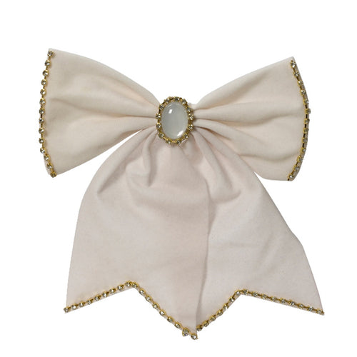 Fiocco in velluto con clip decorazione natalizia per albero e ghirlanda da 22 cm