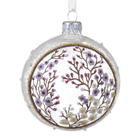 Palline per albero di Natale in vetro decorato argento da Ø 8 cm, confezione da 6 pezzi