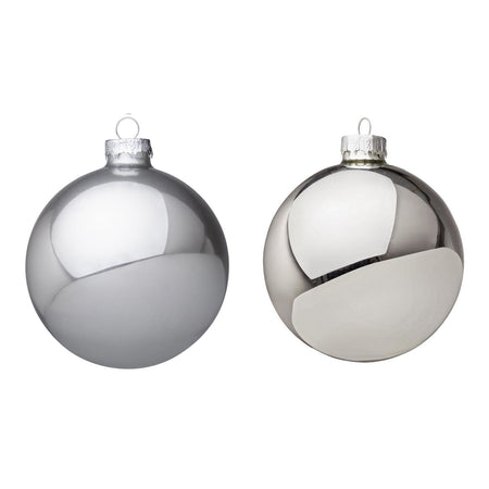 Palline in vetro per albero di natale argento decorazione natalizia