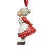 Pendaglio rosso con babbo natale e mamma natale per albero di natale