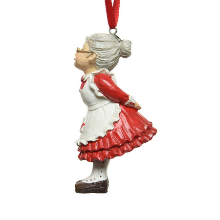 Pendaglio rosso con babbo natale e mamma natale per albero di natale