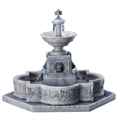 Fontana della piazza, edificio per villaggio di Natale in Porcellana