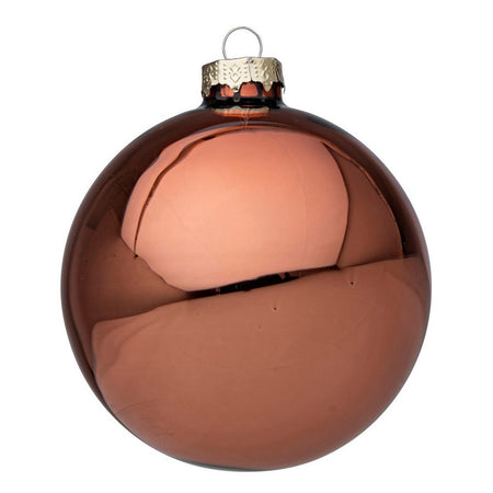 Palline in vetro "Argilla Lucido" tinta unita per albero di Natale moderno