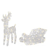 Decorazione natalizia Renna con slitta 3D con led bianco caldo per uso interno ed esterno