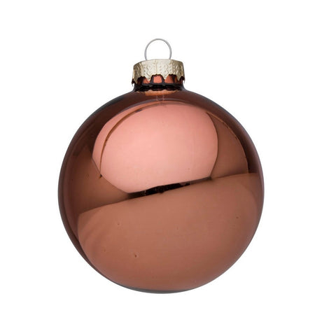 Palline in vetro "Argilla Lucido" tinta unita per albero di Natale moderno