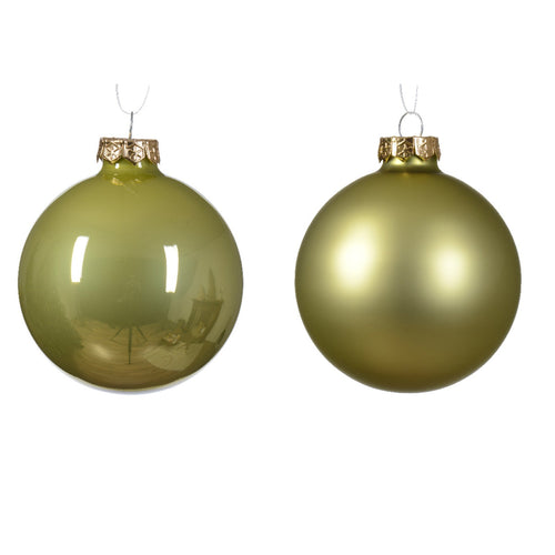 Palline in vetro per albero di natale verde pistacchio decorazione natalizia