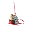 Pendaglio topolini con slitta con pacchi regalo  decorazione natalizia