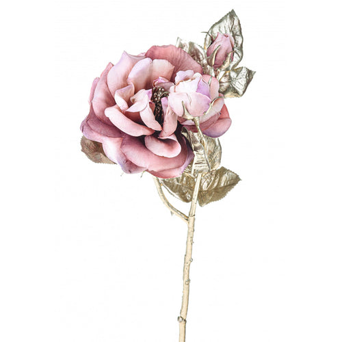 Rosa Inglese Mauve con glitter in materiale sintetico decorazione floreale da 48 cm