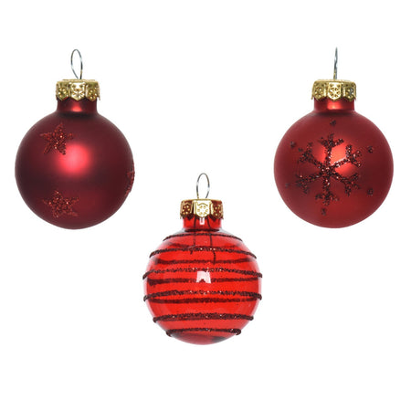 Palline natalizie in vetro decorazione per albero di natale da Ø 3 cm, tubo da 9 pezzi